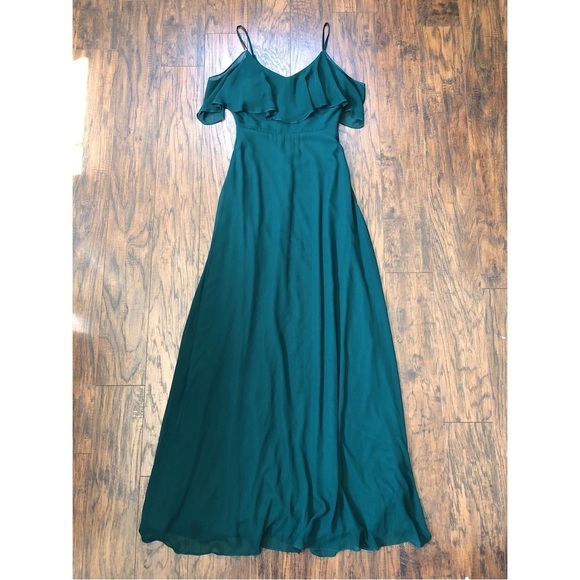 Birdy Grey • Jane Convertible Chiffon Dress bridesmaid formal Emerald green gown - Picture 2 of 15